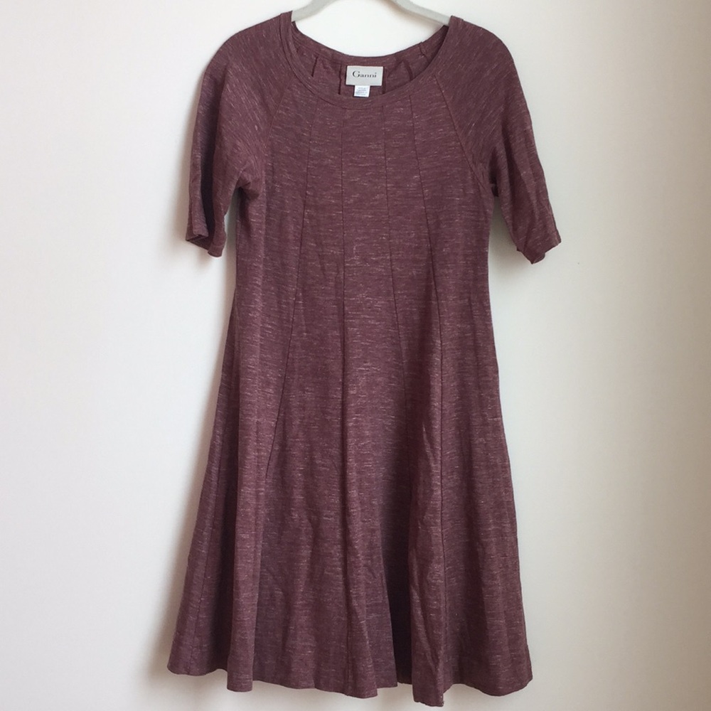 Ganni Anthropologie Brick Red Jersey Dress Size M